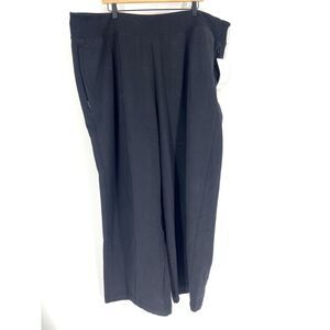 Athleta Retroplush Straight Leg Pants Size 3X Black Sweatpants Lounge Wide Leg